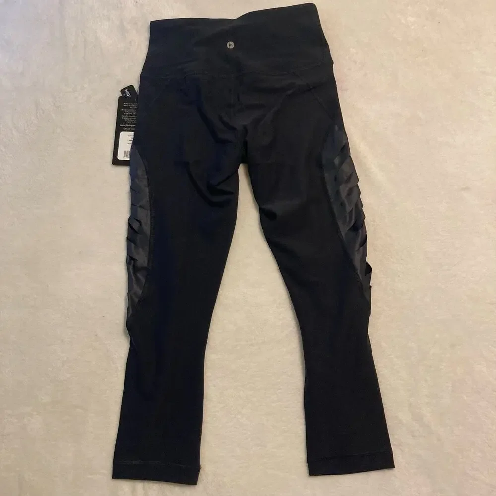 NWT 90 Degree by Reflex Women Capri Black Legging Pants XS